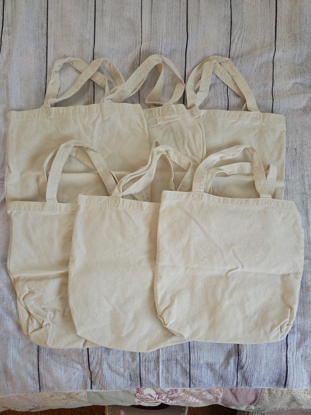 Classic Canvas Tote Bags - Natural - 6 Totes